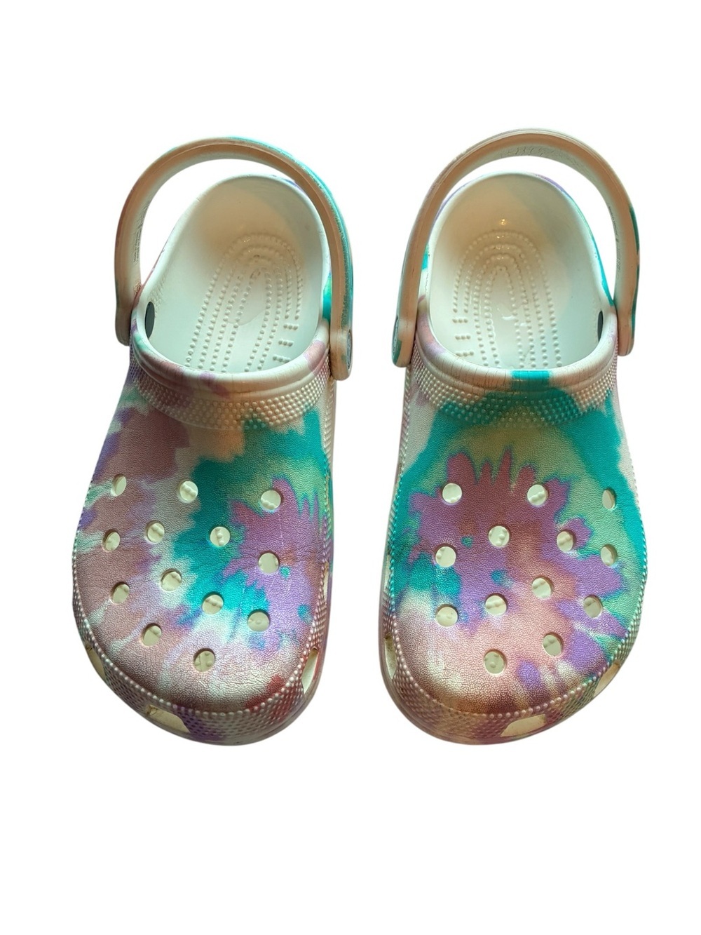 Kids/Women’s Tie-Dye Crocs - Teal, Purple & Pink